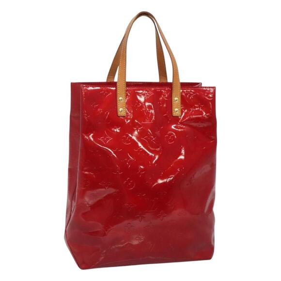 LOUIS VUITTON Monogram Vernis Reade MM Hand Bag Red Rouge M91086 - Picture 1 of 12